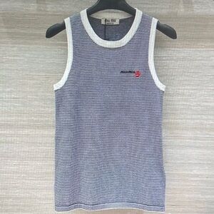 Miu Miu Men's Striped Tank Top in Navy and White